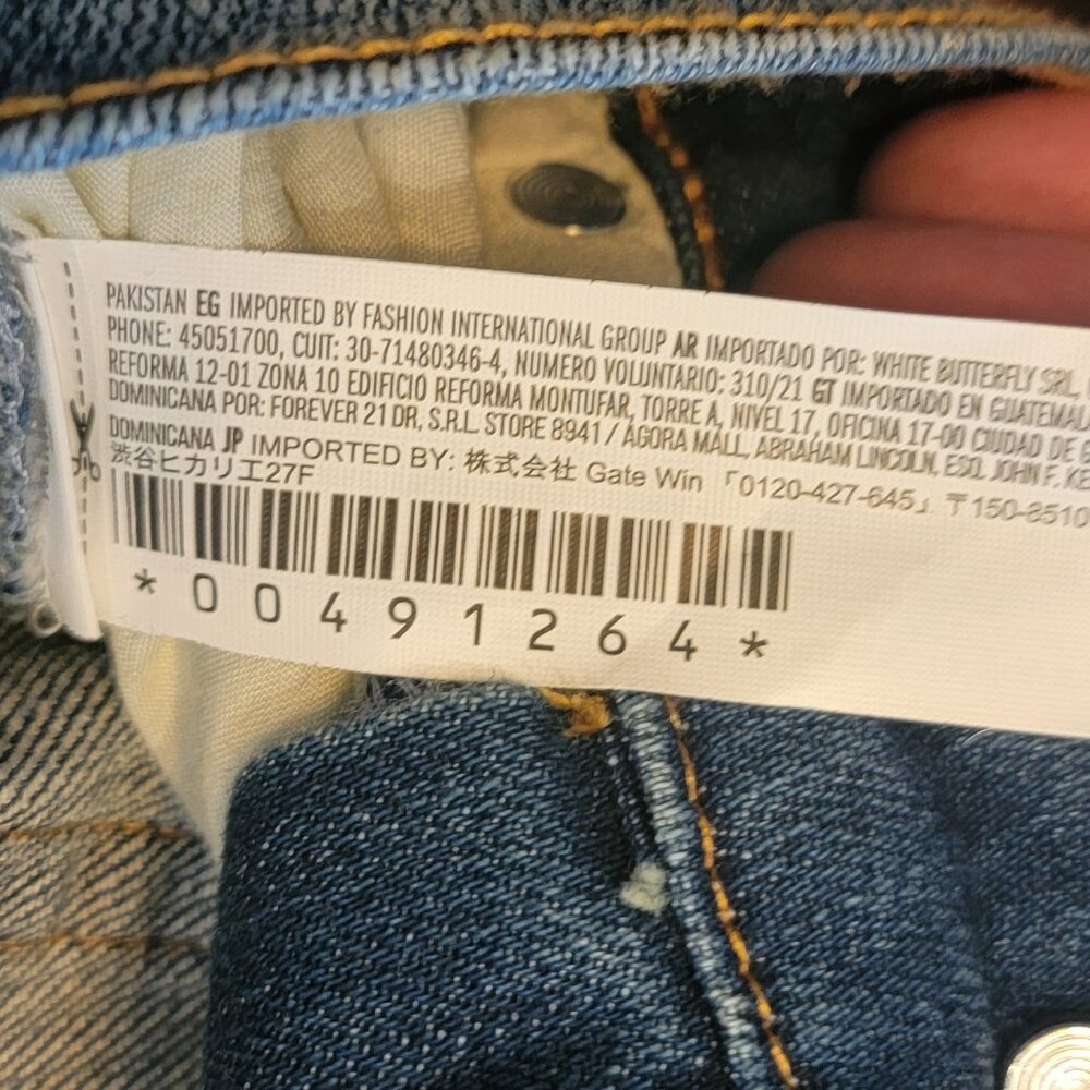 Men's Forever 21 Stacked Skinny Zip Leg Closure Blue Jeans - Picture 13 of 14